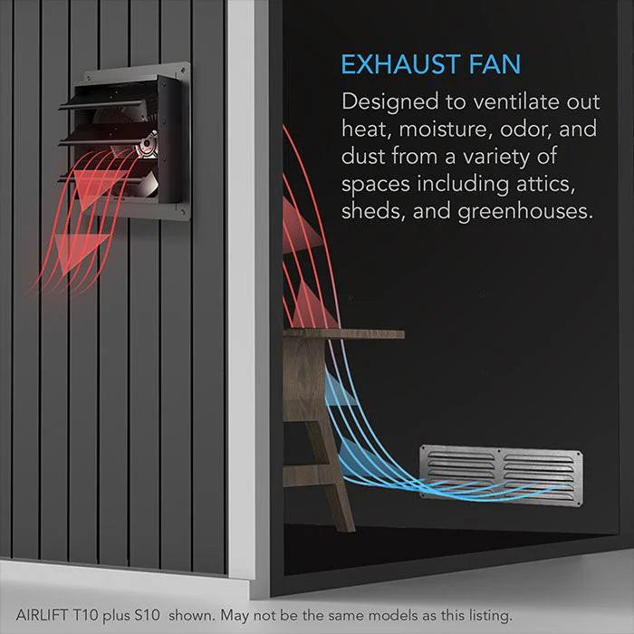 AC Infinity AIRLIFT T16 Smart Shutter Exhaust Ventilation Fan with Temperature Humidity Controller, 16" - Image 3