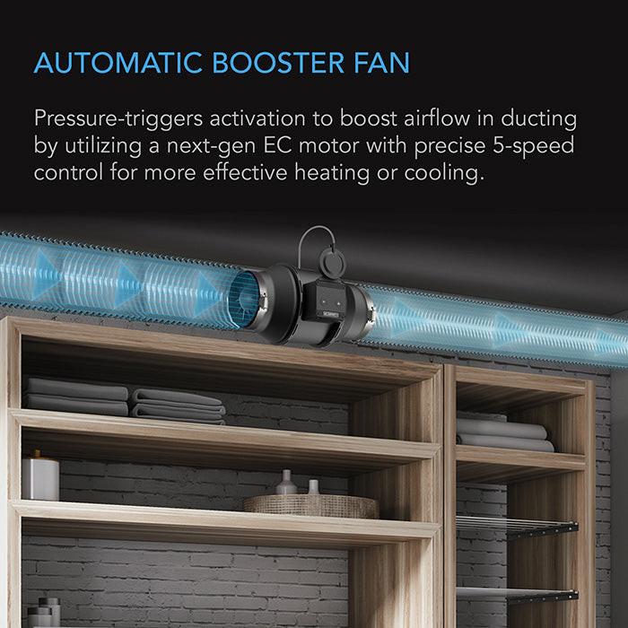 AC Infinity Automatic Booster Duct Fan, 4" - Image 3