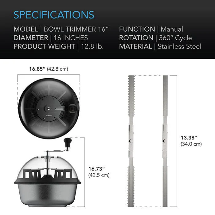 AC Infinity Bud Bowl Trimming Machine, 16 Inch - Image 2