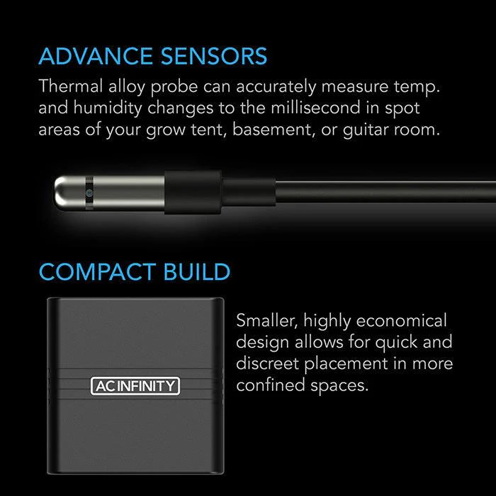 AC Infinity CLOUDCOM A1 Mini Smart Thermo-Hygrometer, 12 ft. Sensor Probe - Image 5