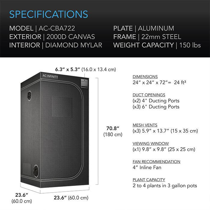 AC Infinity CLOUDLAB 2' x 2' Grow Tent - Image 6