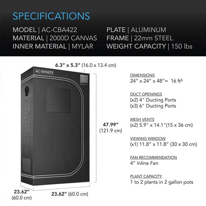 AC Infinity CLOUDLAB Compact 2' x 2' Grow Tent - Image 6