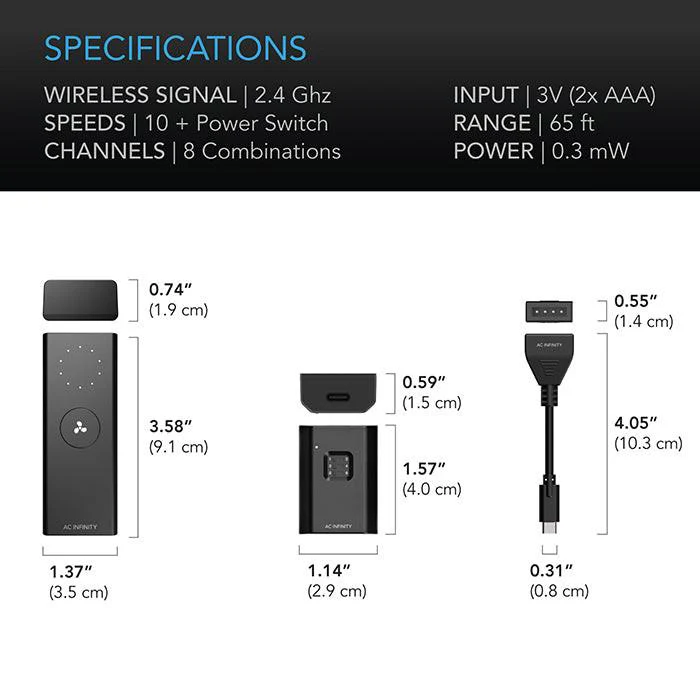 AC Infinity Controller 63 Wireless Remote Fan Speed Controller - Image 4