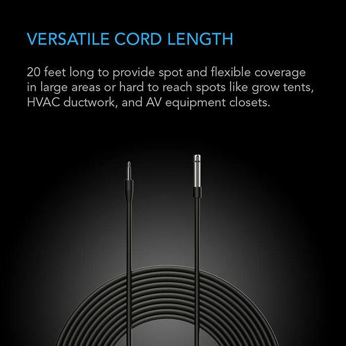 AC Infinity Controller Sensor Probe, 20' Corded Climate Detector - Image 3