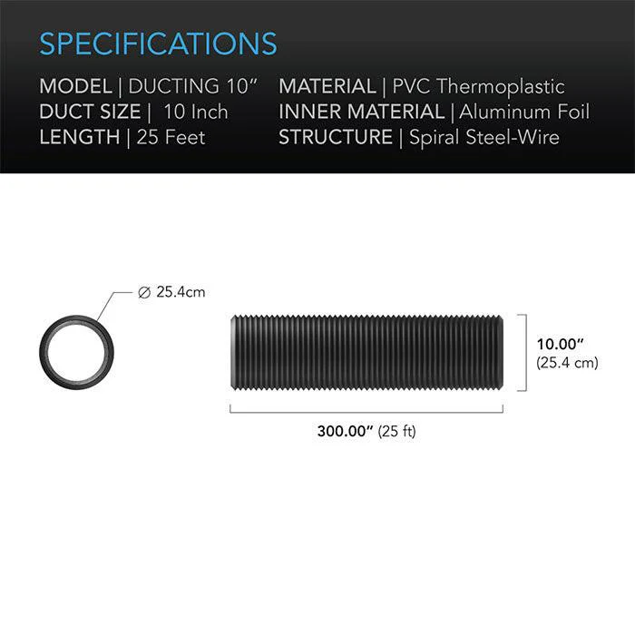 AC Infinity Flexible Four Layer Ducting, 10" x 25' - Image 2