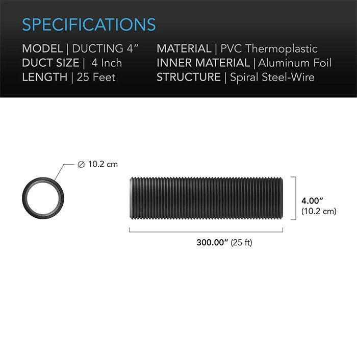 AC Infinity Flexible Four Layer Ducting, 4" x 25' - Image 2