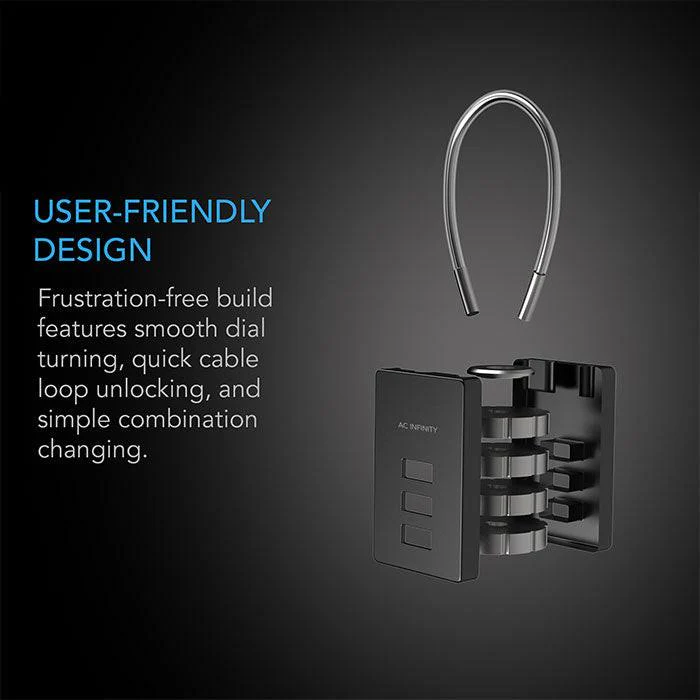 AC Infinity Flexible Steel Cable Loop Combination Lock, Pack of 2 - Image 5