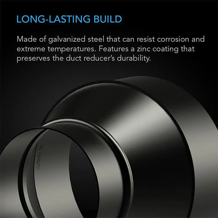 AC Infinity Galvanized Steel Duct Reducer, 6" x 4" - Image 4