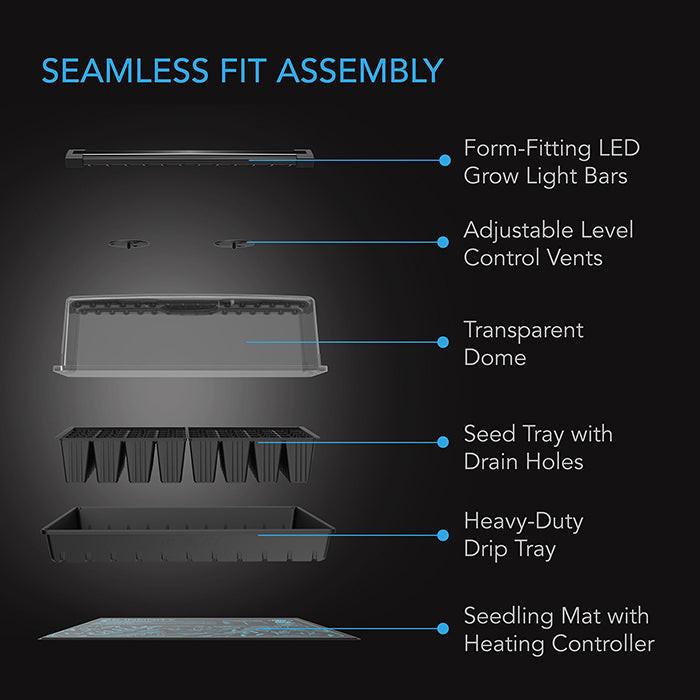 AC Infinity Germination Kit with Humidity Dome, Heat Controller and LED Grow Light Bars, 6x12 Cell Tray (72 Site) - Image 6