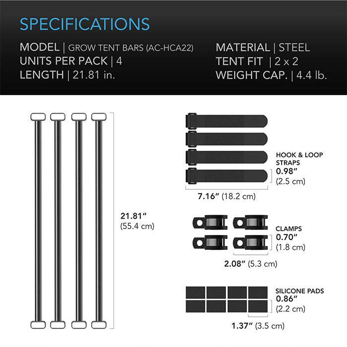 AC Infinity Grow Tent Mounting Bars For 2' x 2' CLOUDLAB Grow Tents - Image 2