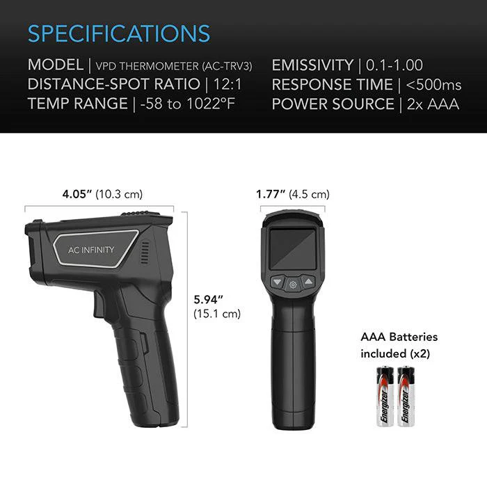AC Infinity Handheld Leaf VPD & Temperature Monitor - Image 7