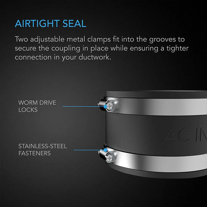 AC Infinity Noise Reduction Duct Coupler with Stainless Steel Clamps - Image 8