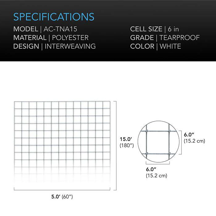AC Infinity Polyester Plant Trellis Netting, 5' x 15' - Image 2
