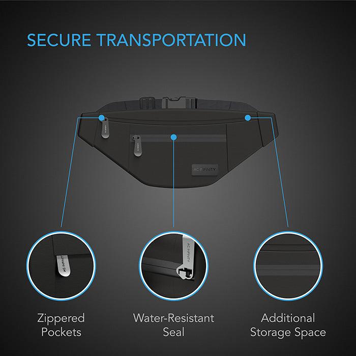 AC Infinity Smell Proof Belt Bag, Black - Image 4