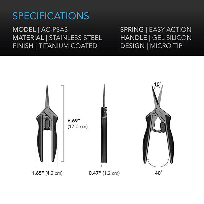 AC Infinity Stainless Steel Pruning Shear, 6.6" Blade - Image 2