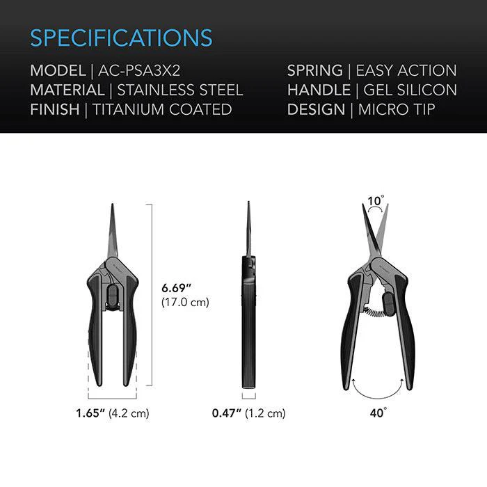 AC Infinity Stainless Steel Pruning Shear, 6.6" Blade, Pack of 2 - Image 2