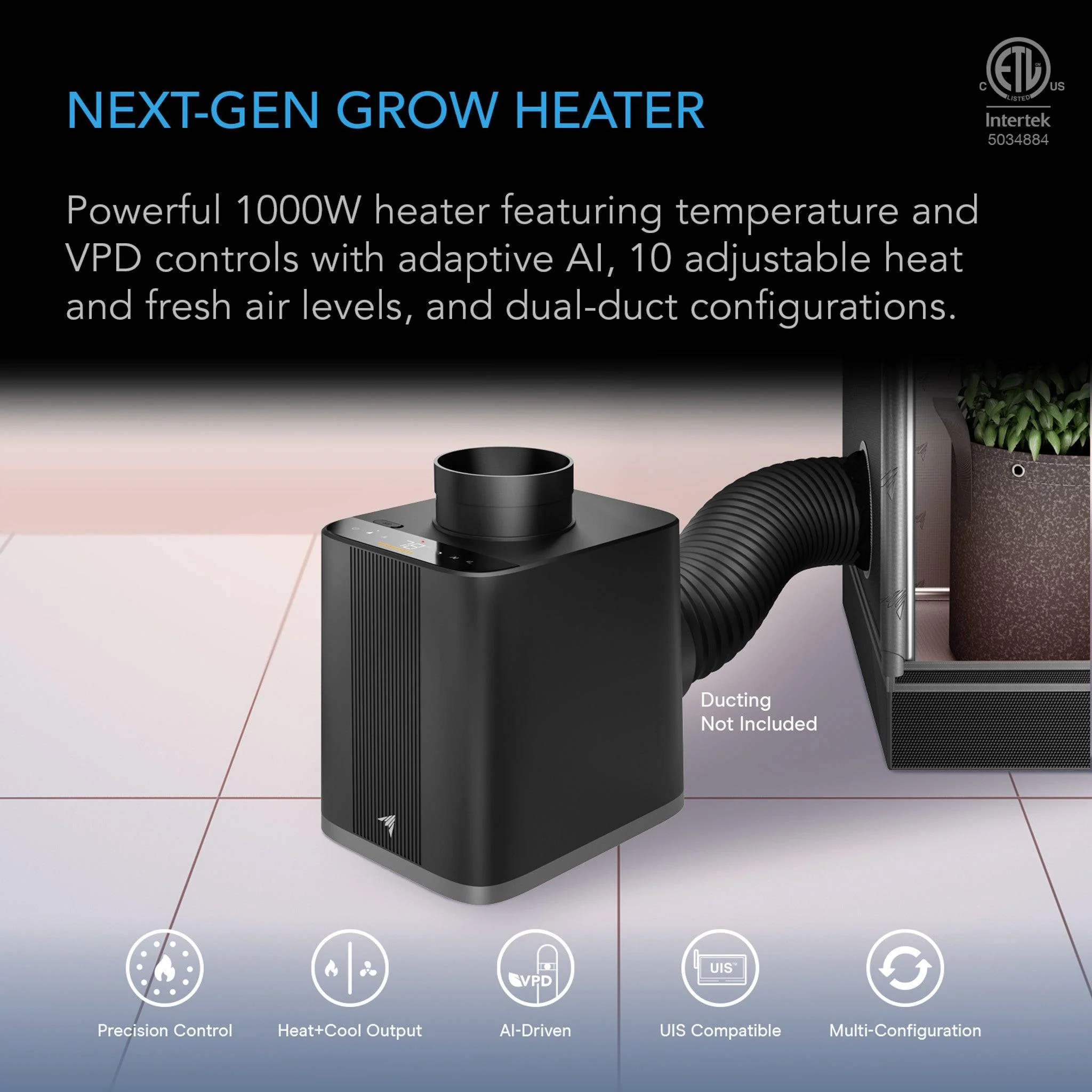 AC Infinity THERMOFORGE T7 Grow Tent Heater - Image 2