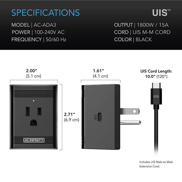 AC Infinity UIS Control Plug for Outlet-Powered Equipment - Image 5
