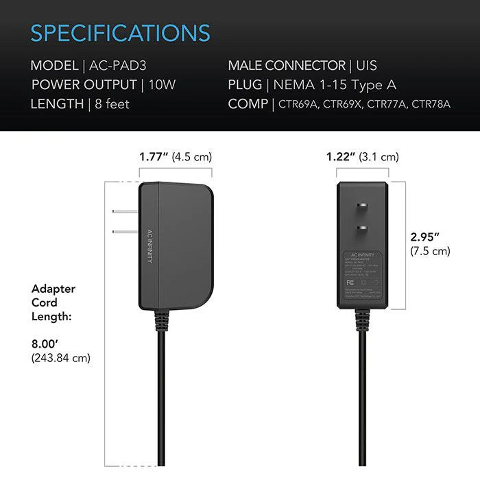 AC Infinity UIS Power Adapter for Controllers not Powered by UIS Devices - Image 5