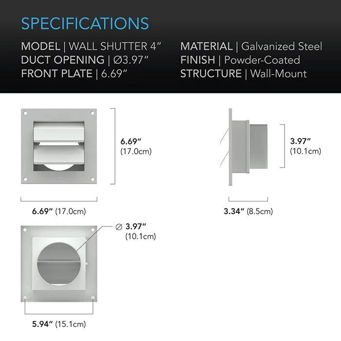 AC Infinity Wall-Mount Duct Shutter - Image 7