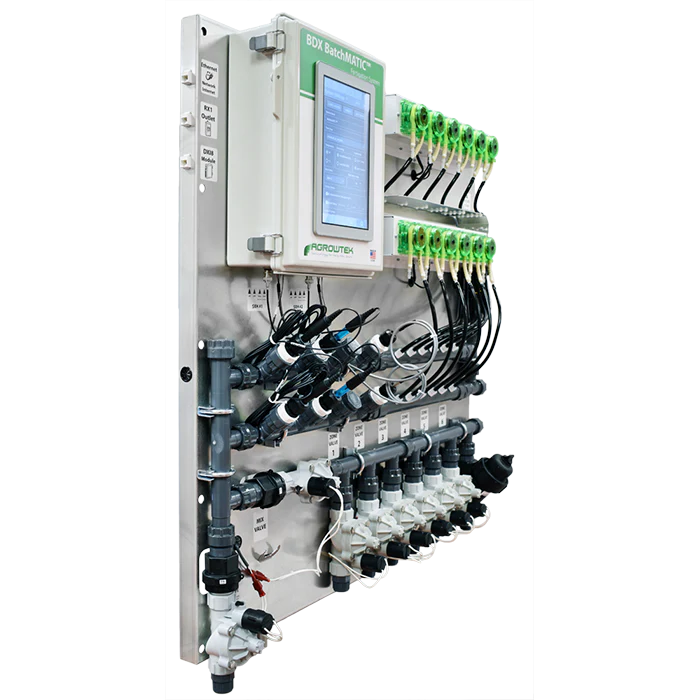 Agrowtek GrowControl BDX BatchMatic 6-Zone/5 Peristaltic Pump Fertigation System With Dual Temperature, pH, & EC Sensors, Single ORP Sensor, & WiFi Connectivity - Image 2