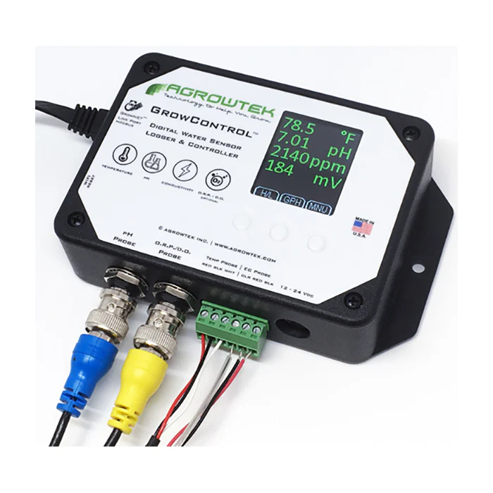 Agrowtek GrowControl MDX AgrowDose Mini Dosing Controller System With Mounting Panel, Dual Peristaltic Pumps & Temperature, pH, EC Sensors - Image 4
