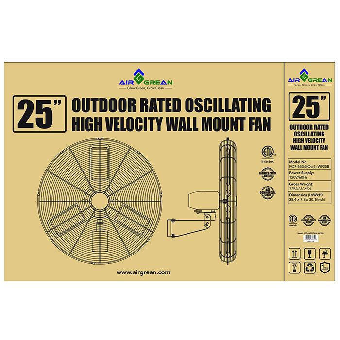 AirGrean High Velocity Oscillating Wall Mount Fan, 25 Inch - Image 4