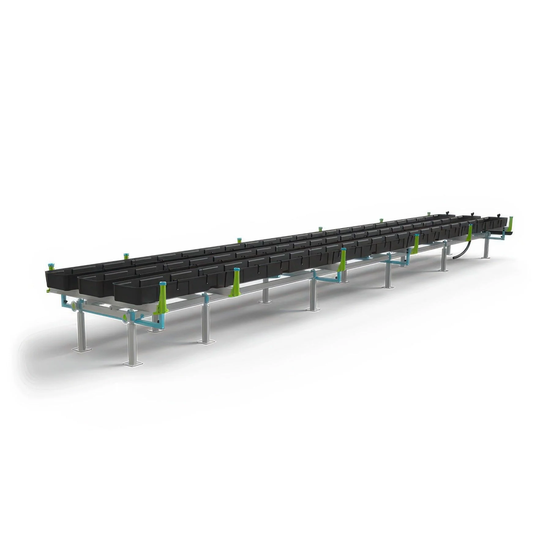Botanicare Gutter Tray Slide Bench: 4 Foot Width x 19.5 Foot System Length x 30 Inch Height