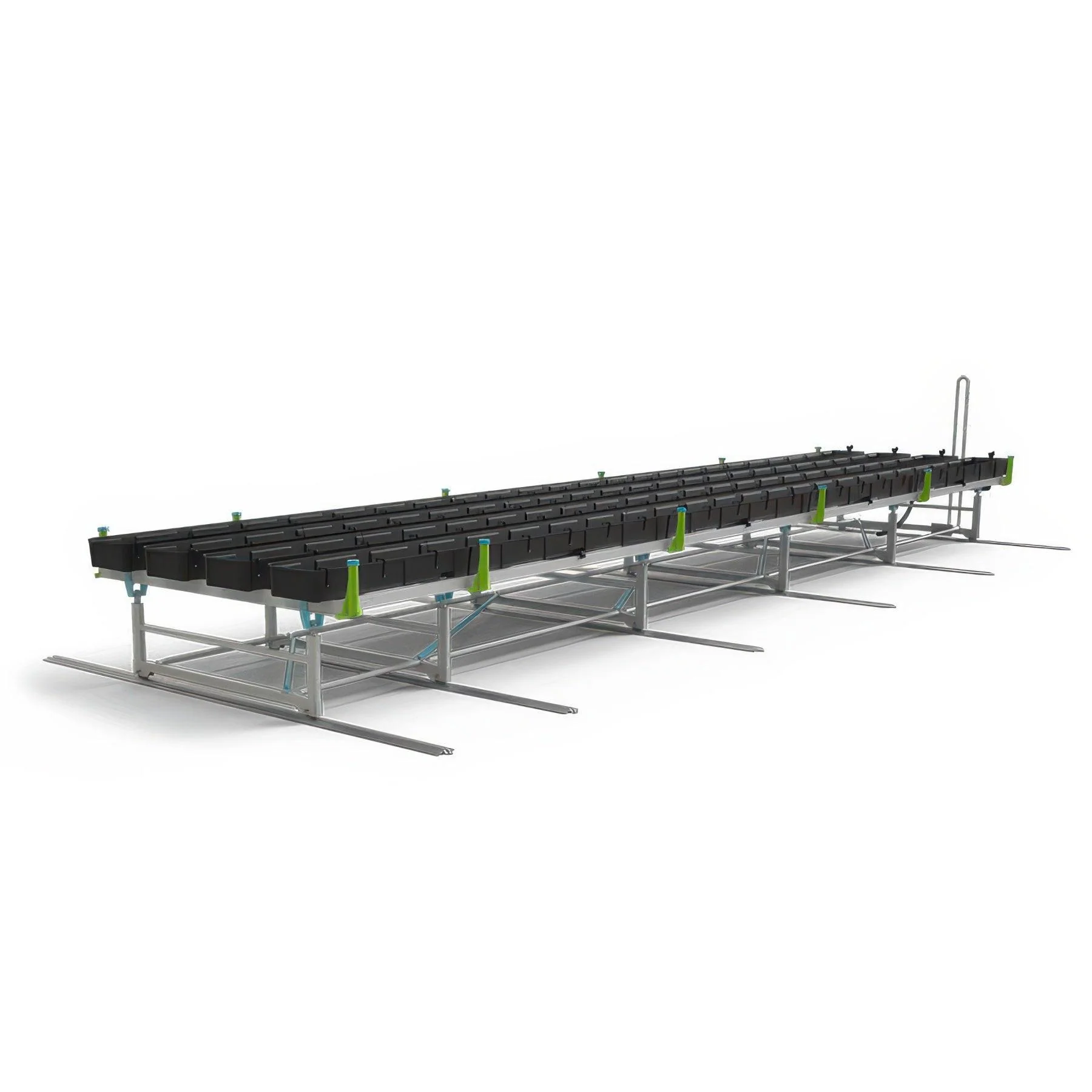 Botanicare Track Bench with Gutter Trays: 5 Foot Wide x 10.5 Foot System Length x 20 Inch Height, 8 Feet of Track