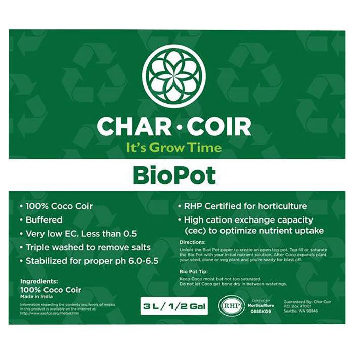 Char Coir BioPot, 2 Gallon, Case of 24 - Image 2