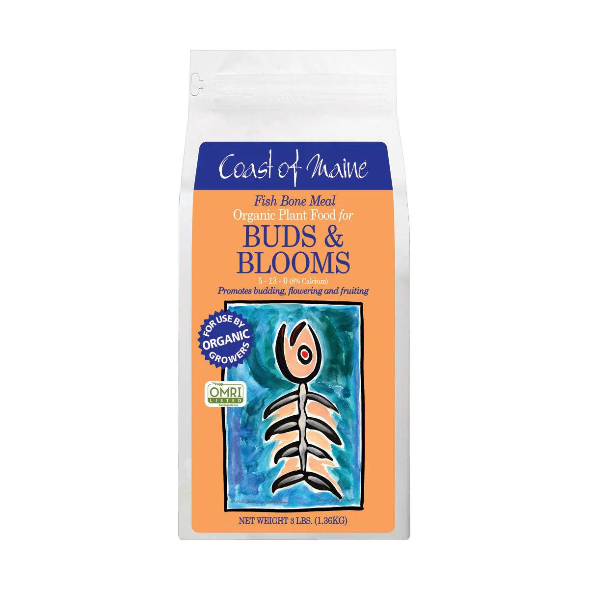 Coast of Maine Fish Bone Meal Organic Plant Food 5-13-0, 3 lbs