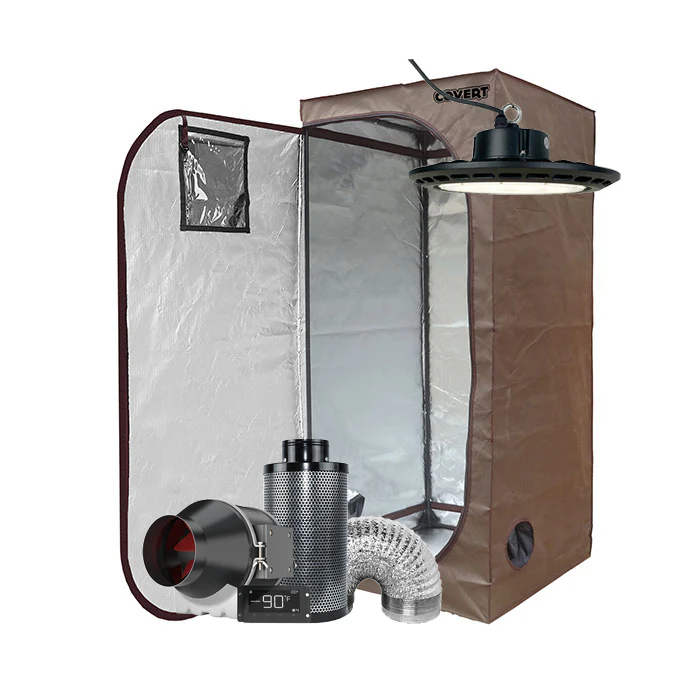 Covert 2' x 2' 150 Watt UFO LED Grow Tent Kit With Automated Ventilation Package - Image 2