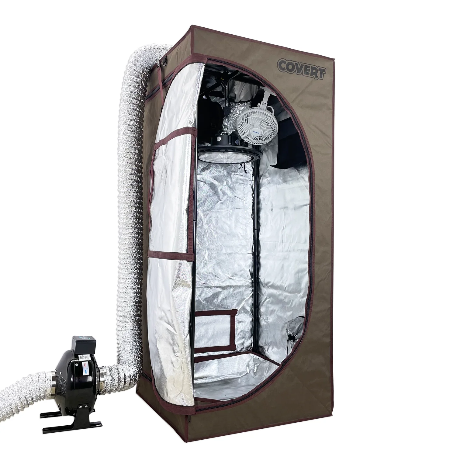 Covert 2' x 2' 150 Watt UFO LED Grow Tent Kit With Automated Ventilation Package - Image 7