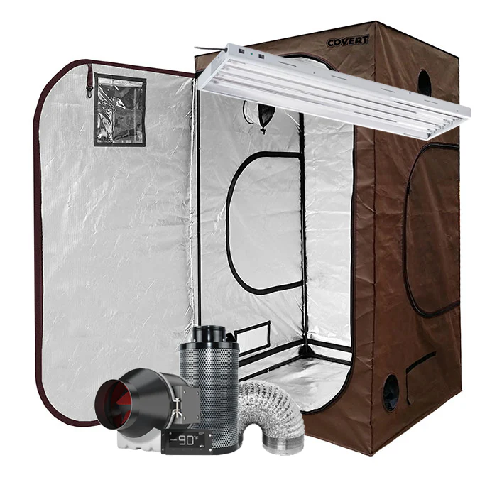 Covert 4' x 4' Fluorescent T5 Grow Tent Kit With Automated Ventilation Package - Image 3