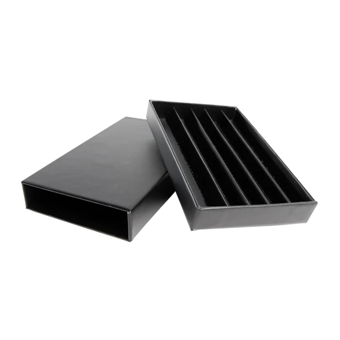 Custom Cones USA Child-Resistant Push Packs, Unbranded Black, Dividers for 5 109mm Pre-Rolls - Pack of 200
