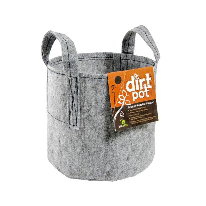 Dirt Pot Grey Round Fabric Pot with Handles, 30 Gallon