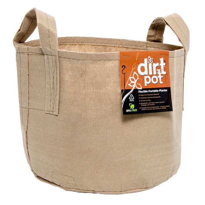 Dirt Pot Tan Round Fabric Pot with Handles - Image 4