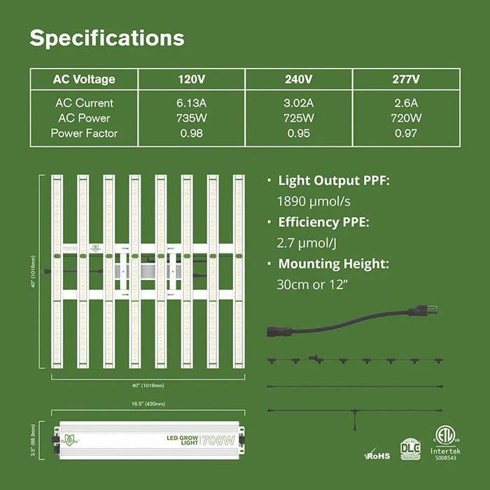 FloraFlex 700 Watt Full-Spectrum LED Grow Light - Image 7