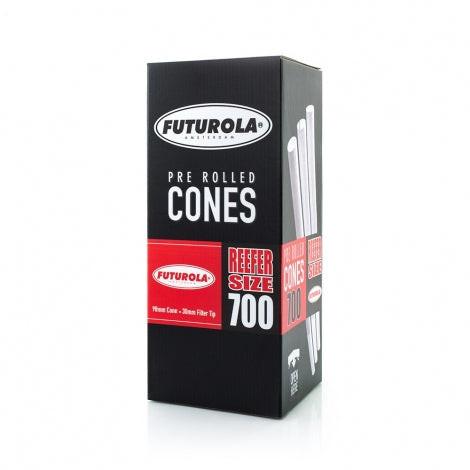 Futurola Slender Size 98/30 Classic White Pre-Rolled Cone with Non-Printed Tip - Case of 4200