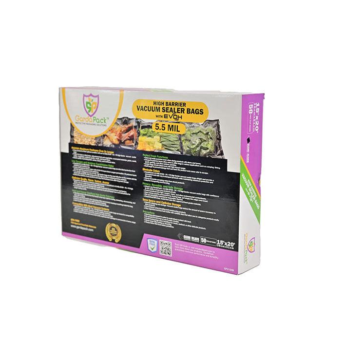 GardaPack High-Barrier Vacuum Seal Bag, Black and Clear, 15 in. x 20 in., Pack of 50 - Image 5