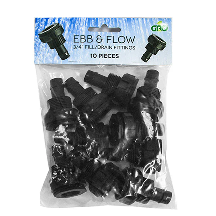 Grow1 Ebb & Flow Fill/Drain Fittings, 3/4 Inch - Pack of 10 - Image 2