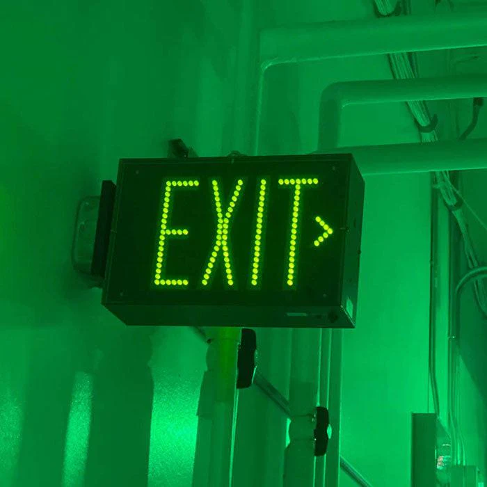 Growlite Exit Sign, Single Face, 2 Soft Green LED Lamps, NiHM Battery and Self Diagnostics - Image 2