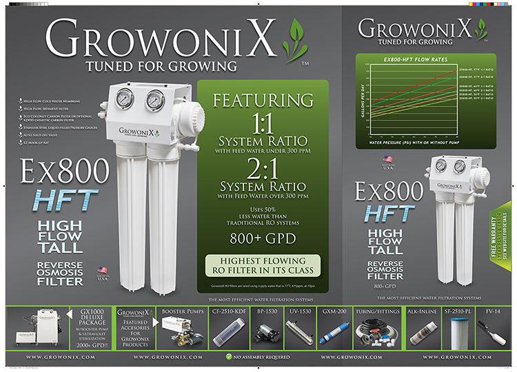 GrowoniX EX800-HF - 870 GPD Reverse Osmosis Filtration System with Tall Filters and KDF/CAT Premium Carbon Filter - Image 5