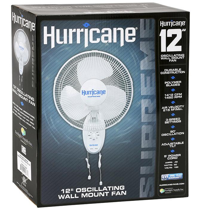 Hurricane 12" Supreme Oscillating Wall Mount Fan - Image 2