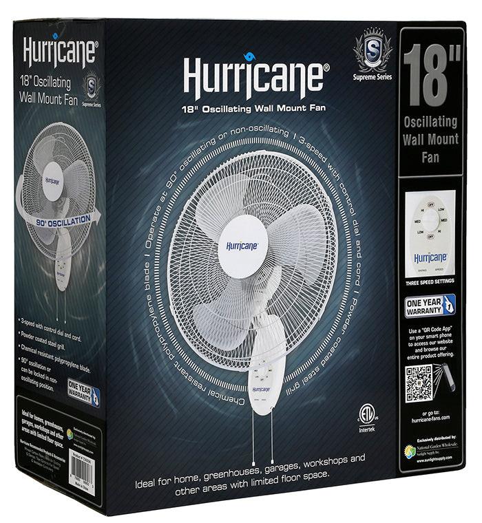 Hurricane 18" Supreme Oscillating Wall Mount Fan - Image 2
