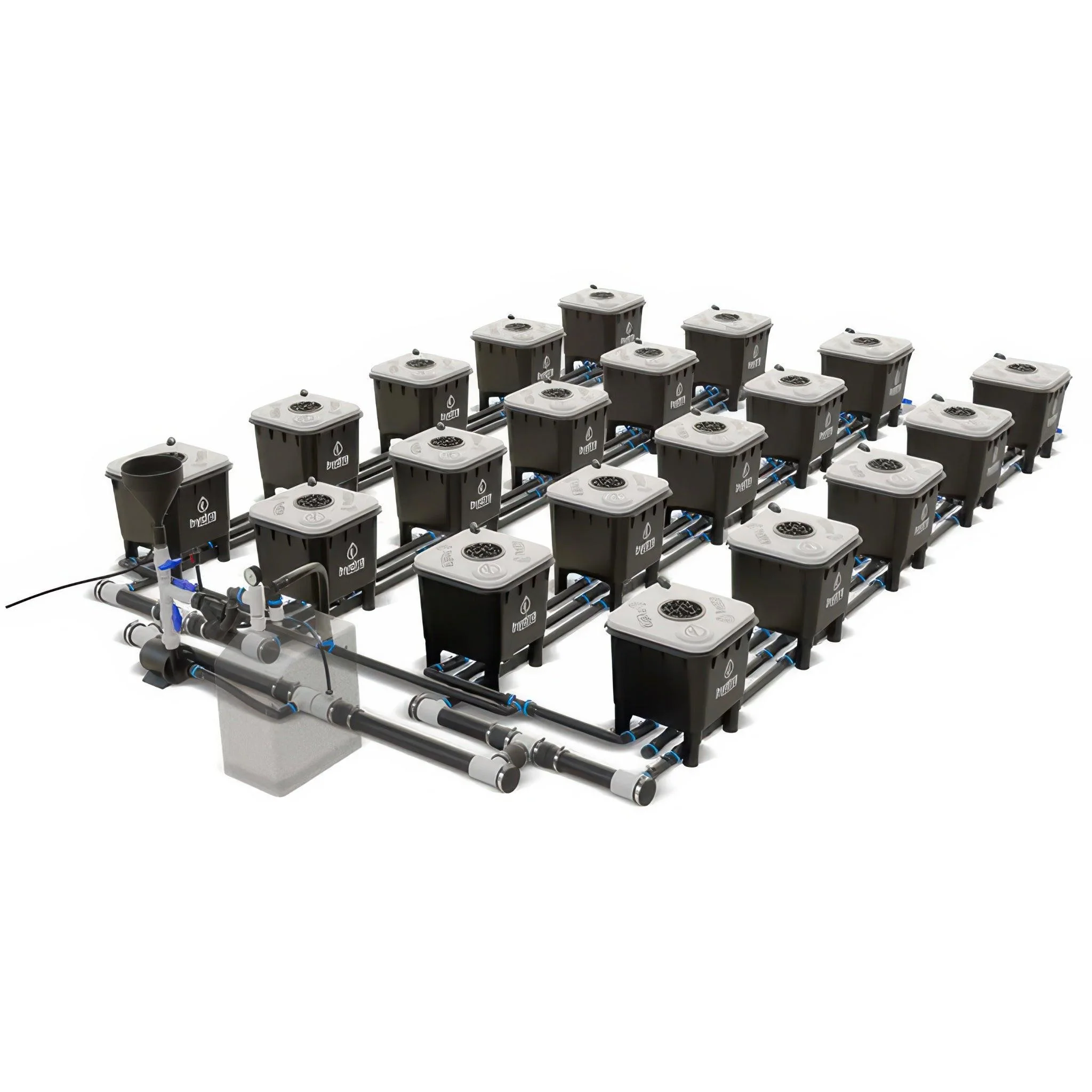HydraMax Professional RDWC Hydroponic System, 4-Row, 20-Site System