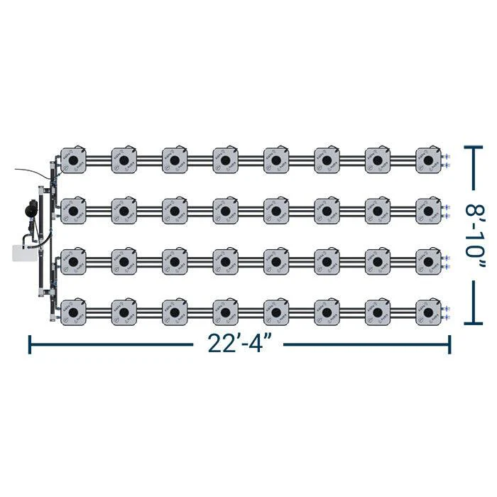 HydraMax Professional RDWC Hydroponic System, 4-Row, 32-Site System - Image 2