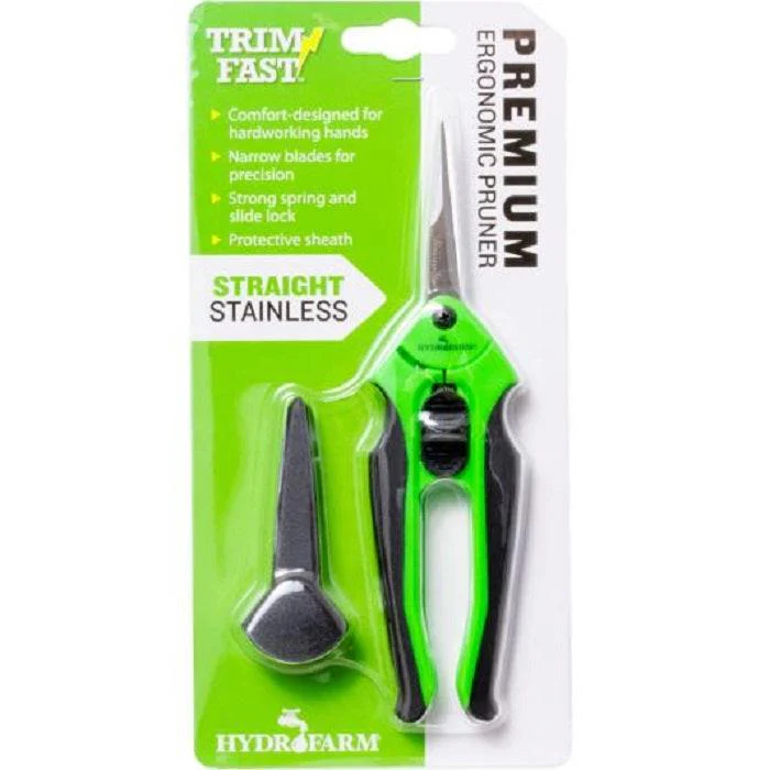 Hydrofarm Trim Fast Stainless Steel Premium Ergonomic Straight Blade Pruner - Image 4