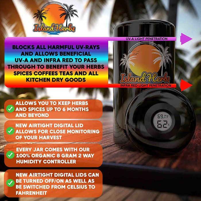 Island Herbz 1 oz. Premium Bio-Photonic Purple UV Glass Storage Jar - Image 13
