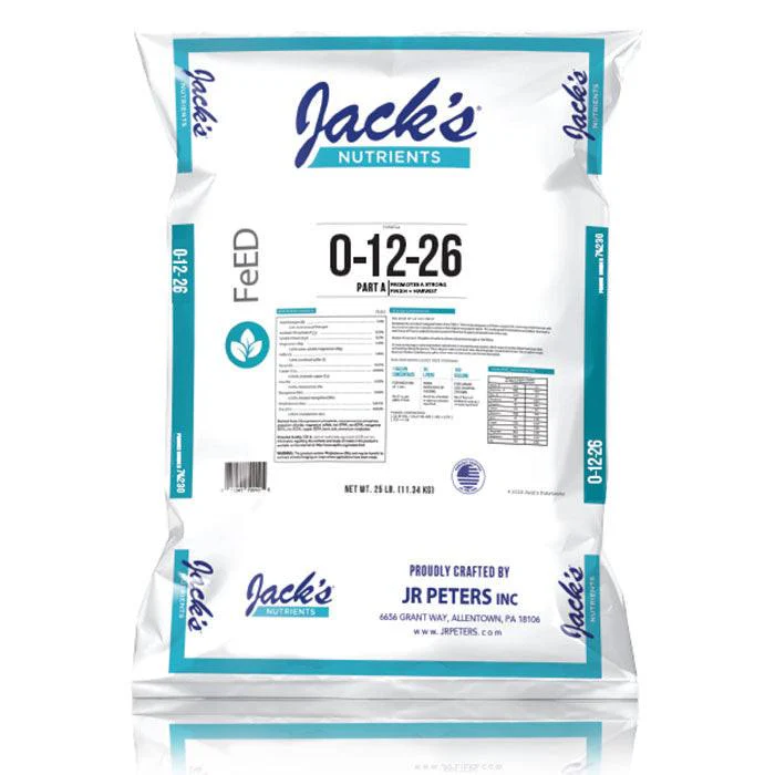 Jack's Professional Nutrients Part A 0-12-26 Water Soluble Fertilizer, 25 lbs.